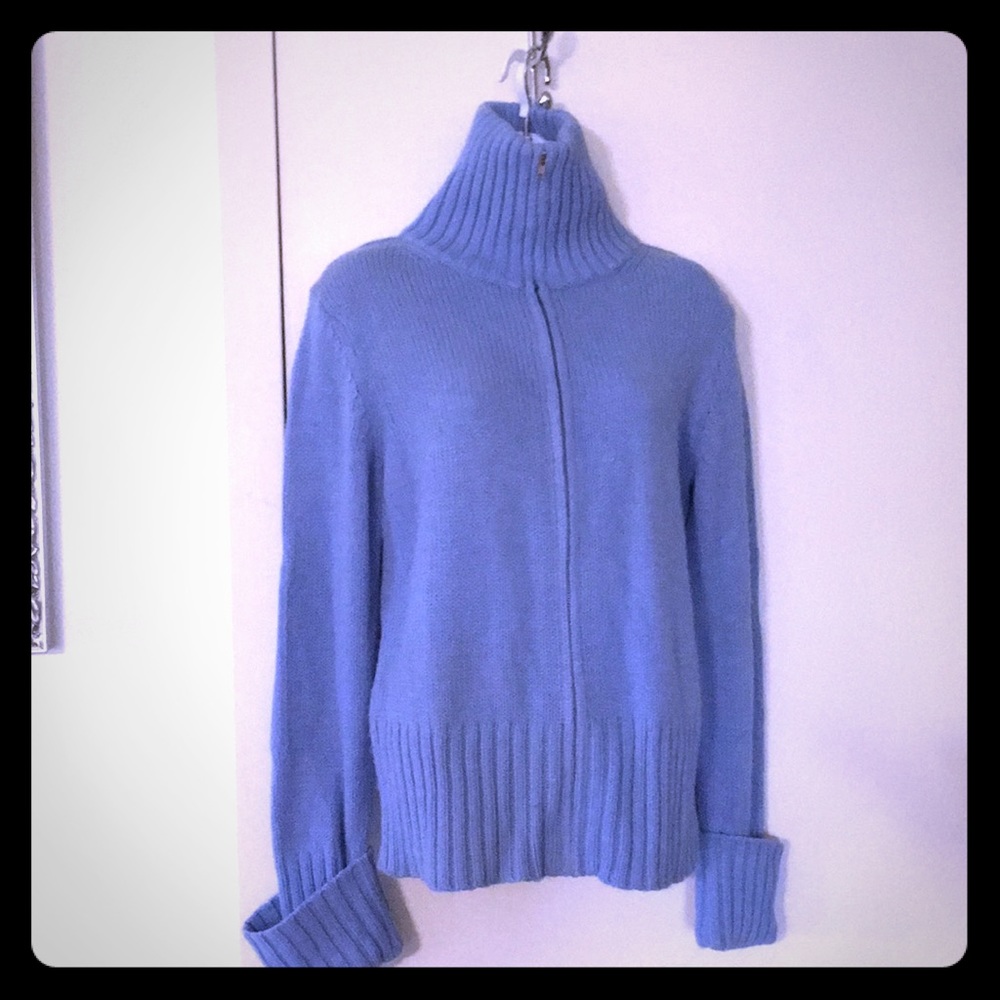 Ann Taylor Loft Sz L zipfront Turtleneck Sweater